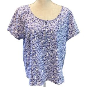 Russ by Liz Claiborne Purple Floral T-shirt